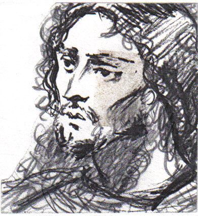 Seve's pencil drawing "Head of Jesus"